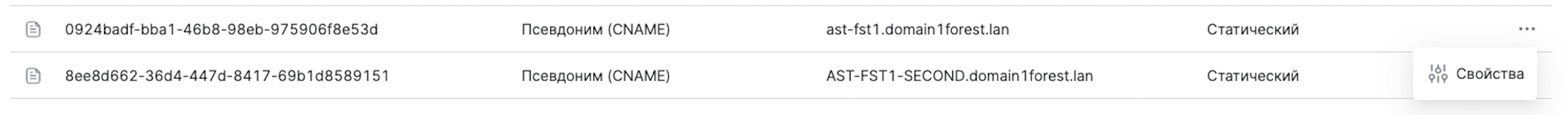 dsm dns cname properties