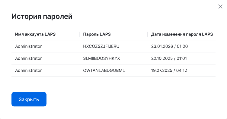 view laps password history