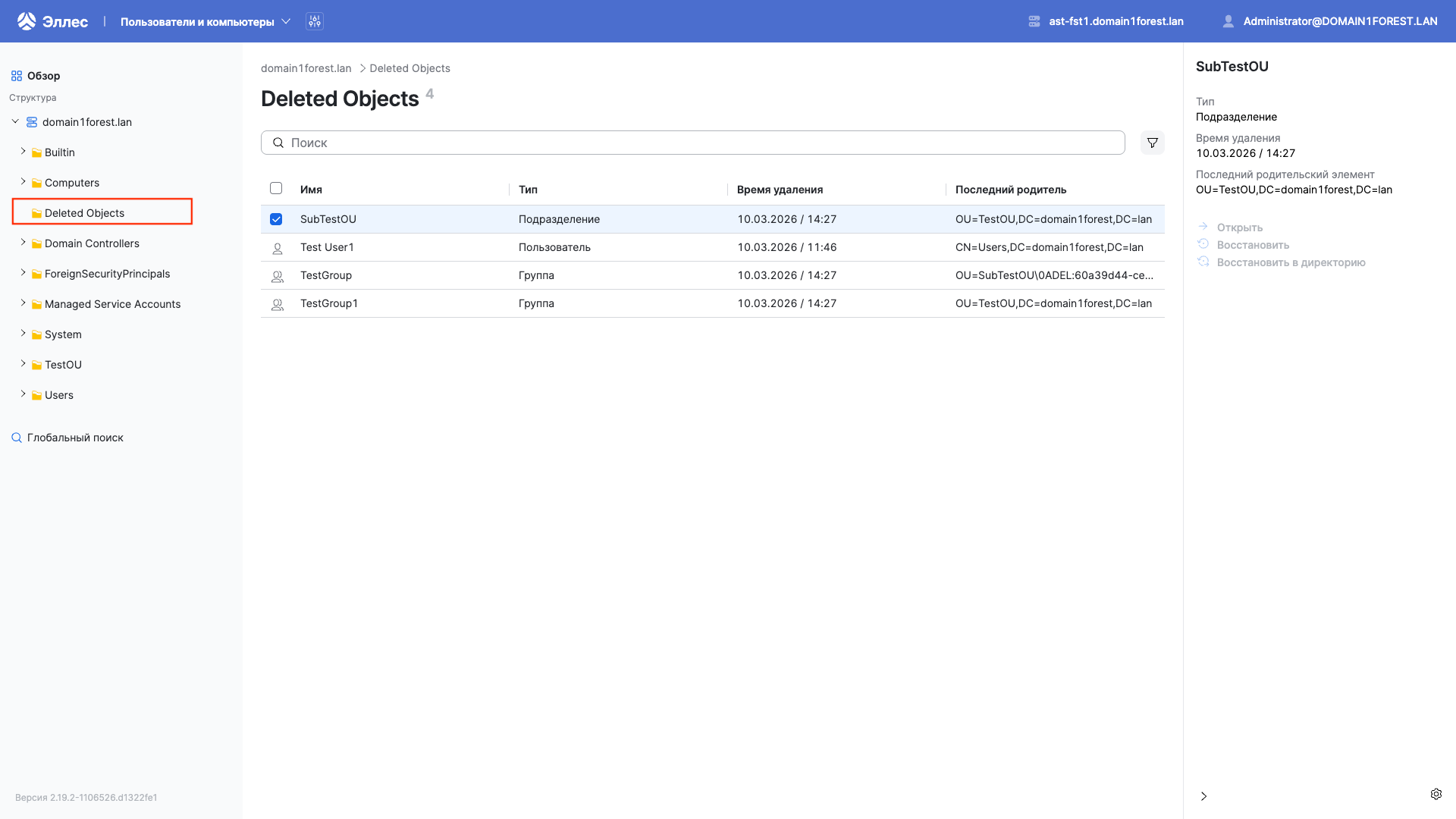 dsm deleted objects