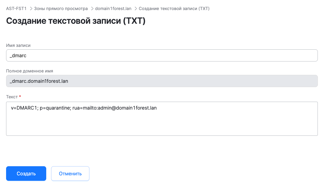 dsm dns add txt 3