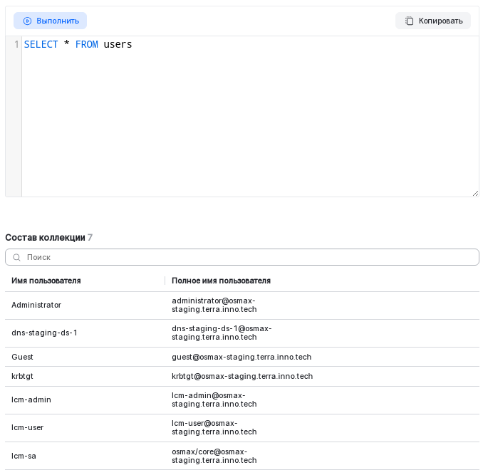 sql user list