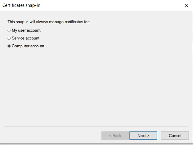 2 certificates snap in