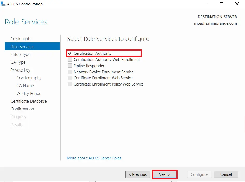 10 role services